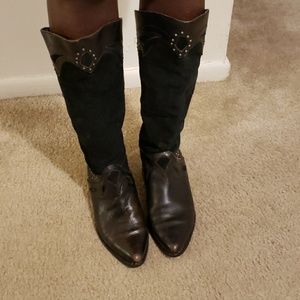 Leather cowboy boots